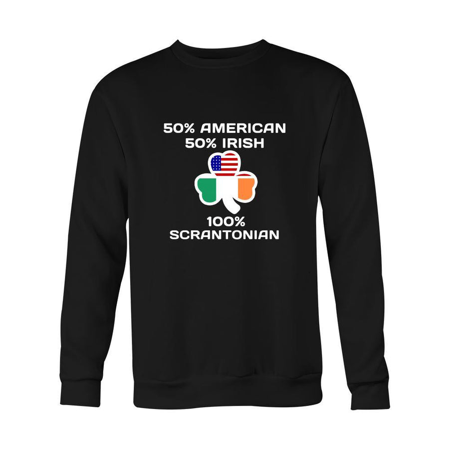 Saint Patrick's Day - " 100 % Scranton Irish " - custom made apparel.-T-shirt-Teelime | shirts-hoodies-mugs