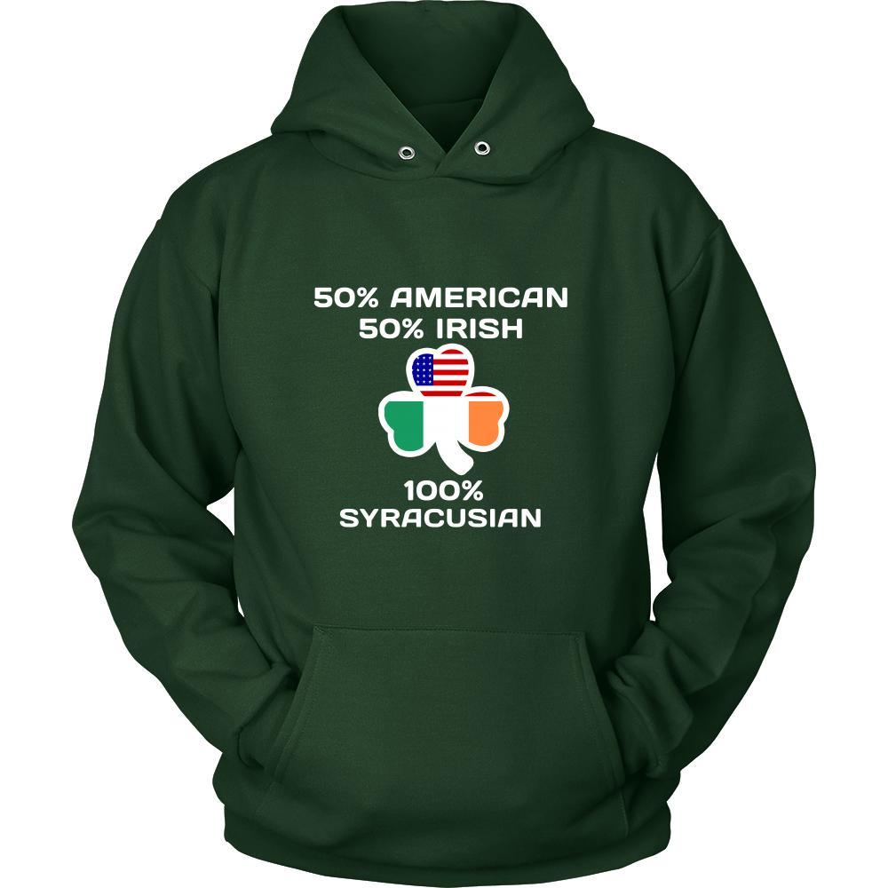 Saint Patrick's Day - " 100 % Siracuse Irish " - custom made apparel.-T-shirt-Teelime | shirts-hoodies-mugs