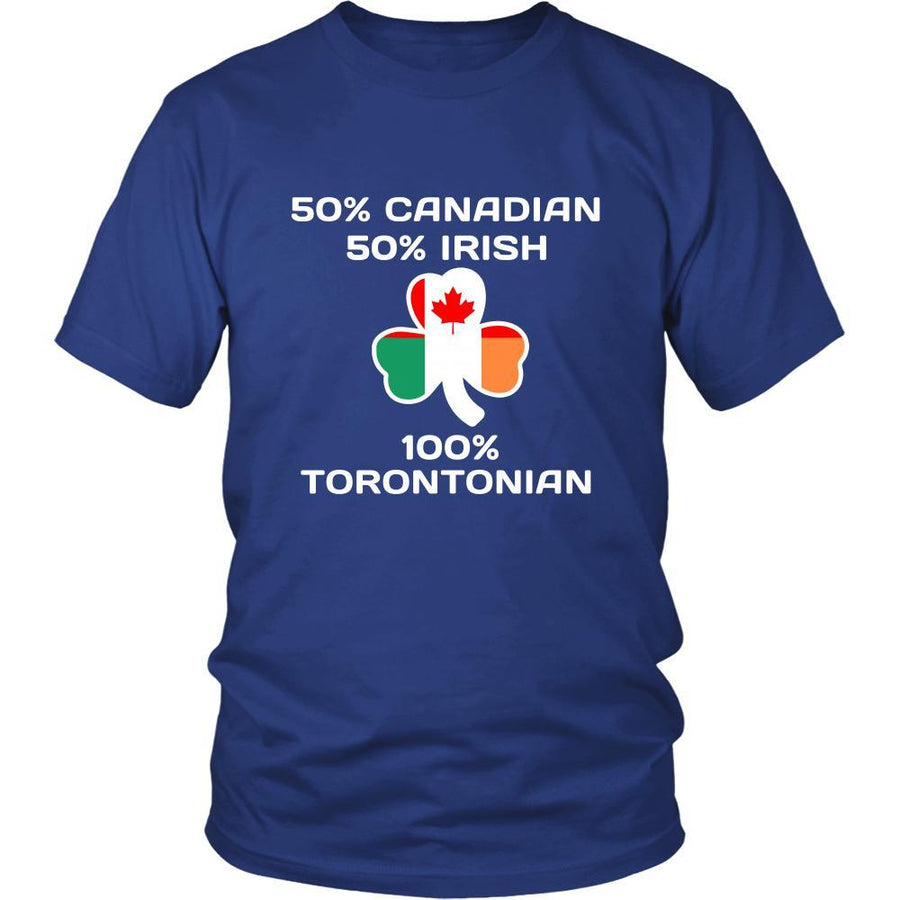Saint Patrick's Day - " 100 % Toronto Canada Irish " - custom made funny t-shirts.-T-shirt-Teelime | shirts-hoodies-mugs
