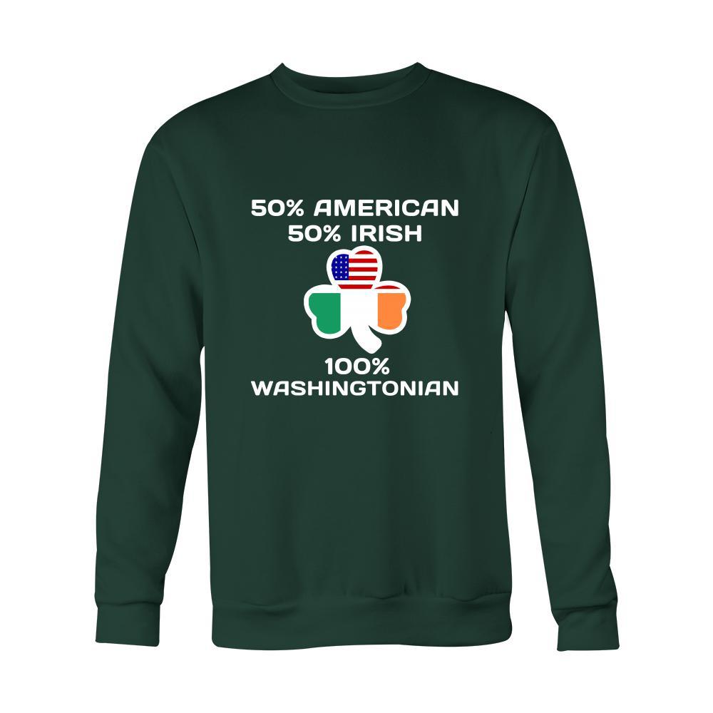 Saint Patrick's Day - " 100 % Washington Irish " - custom made apparel.-T-shirt-Teelime | shirts-hoodies-mugs
