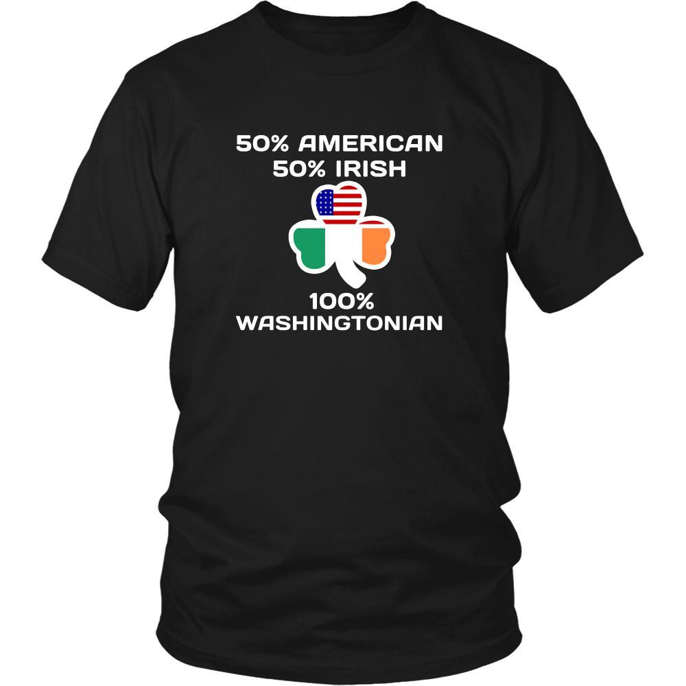 Saint Patrick's Day - " 100 % Washington Irish " - custom made funny t-shirts.-T-shirt-Teelime | shirts-hoodies-mugs