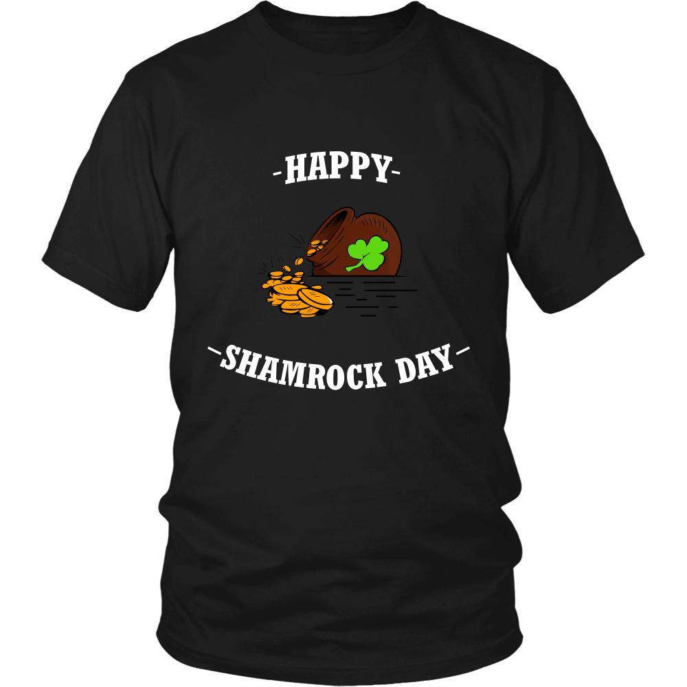 Saint Patrick's Day- "Happy Shamrock Day Golden pot " - custom made funny t-shirts, original gifts.-T-shirt-Teelime | shirts-hoodies-mugs