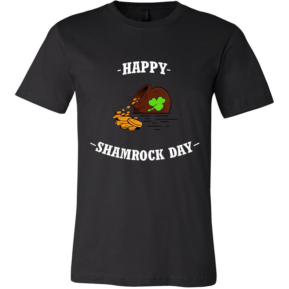 Saint Patrick's Day- "Happy Shamrock Day Golden pot " - custom made funny t-shirts, original gifts.-T-shirt-Teelime | shirts-hoodies-mugs
