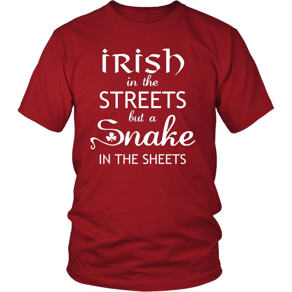 Saint Patrick's Day - " Irish in the Streets, Snake in Sheets " - custom made funny t-shirts.-T-shirt-Teelime | shirts-hoodies-mugs