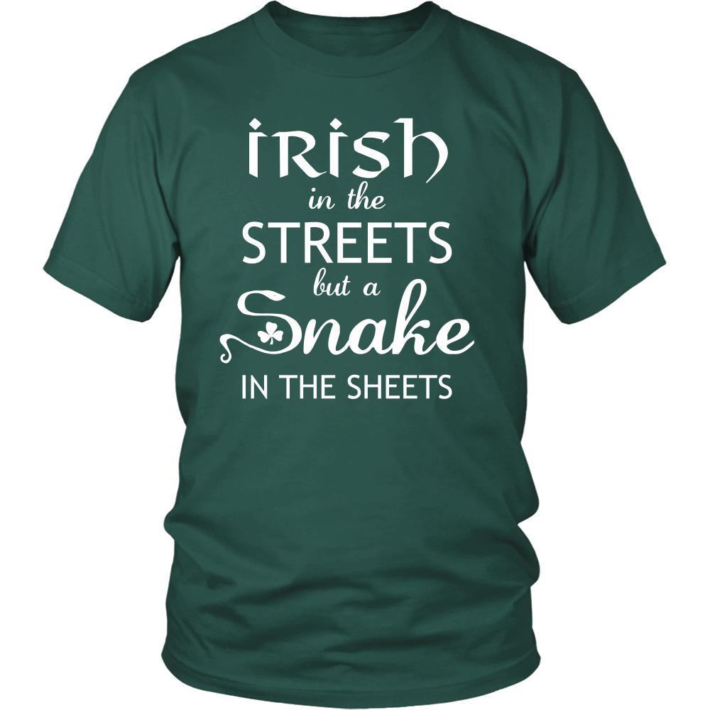 Saint Patrick's Day - " Irish in the Streets, Snake in Sheets " - custom made funny t-shirts.-T-shirt-Teelime | shirts-hoodies-mugs