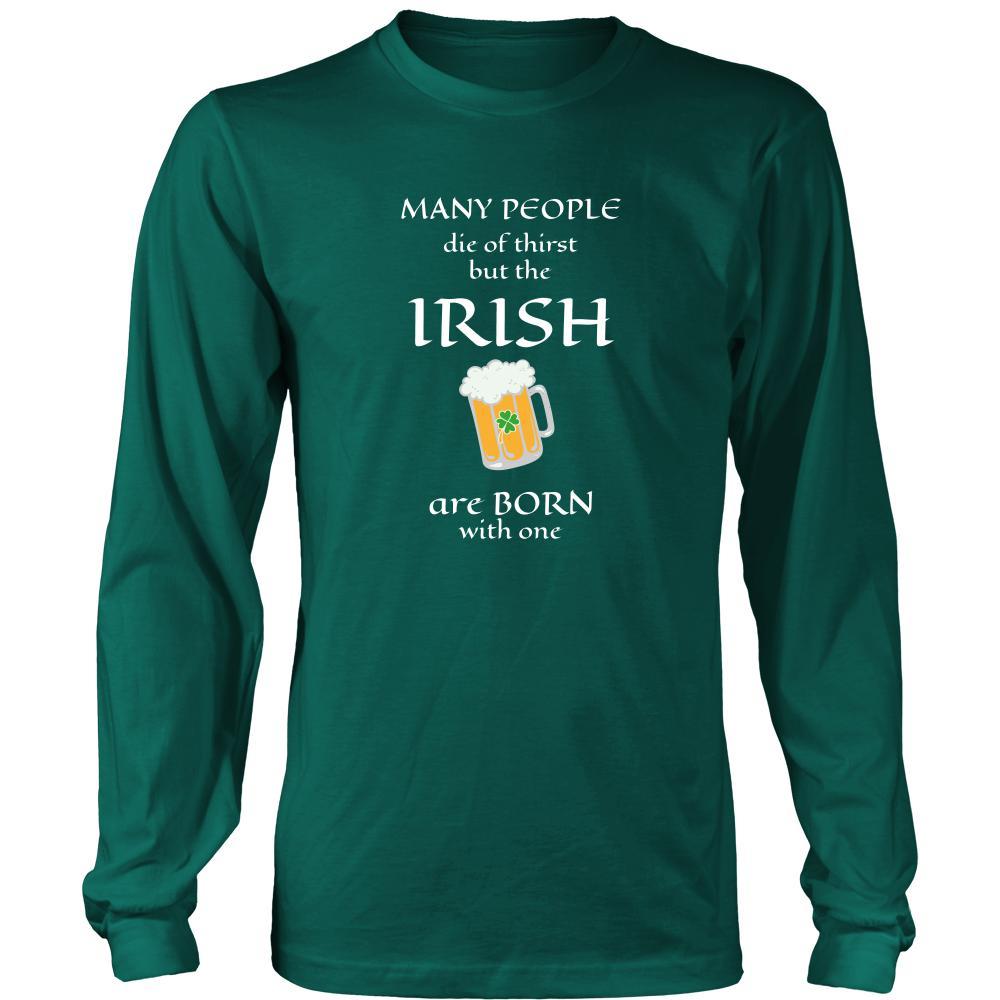 Saint Patrick's Day - " Irish thirst for Beer " - custom made funny sweatshirts,hoodies, long sleeve shirts.-T-shirt-Teelime | shirts-hoodies-mugs