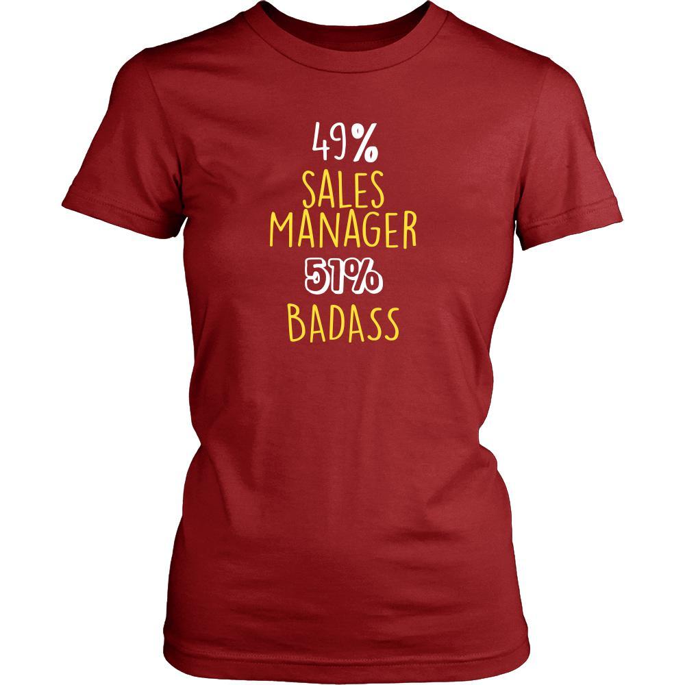Sales Manager Shirt - 49% Sales Manager 51% Badass Profession-T-shirt-Teelime | shirts-hoodies-mugs