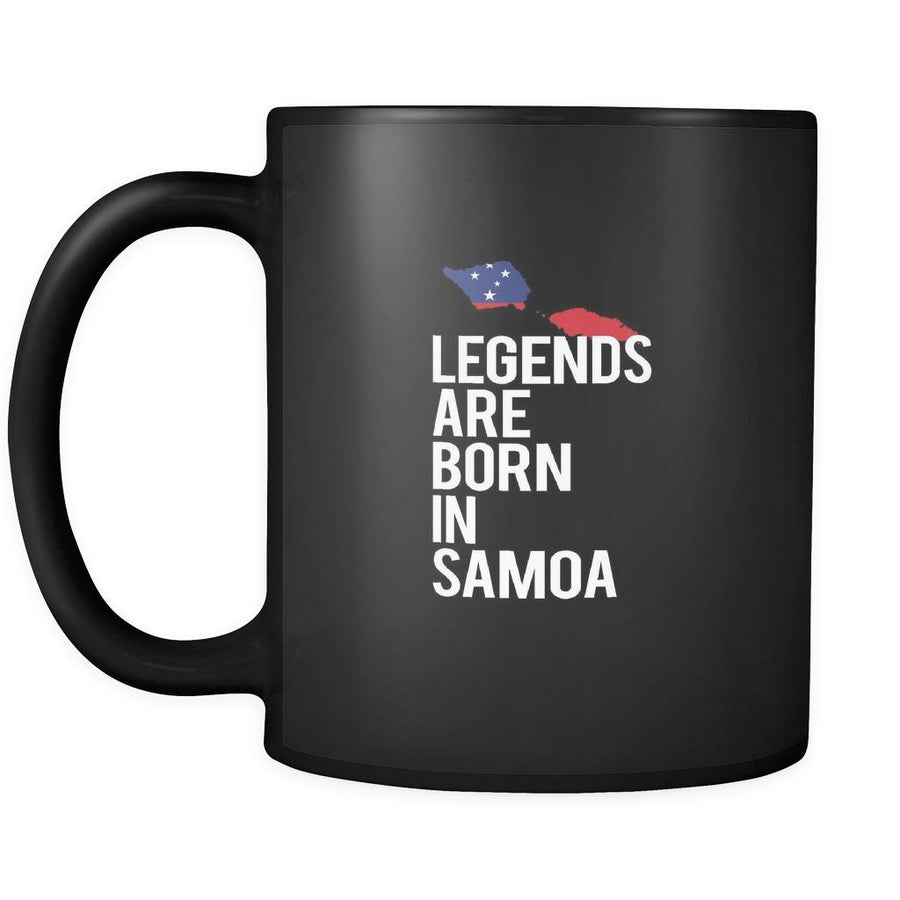 Samoa Legends are born in Samoa 11oz Black Mug-Drinkware-Teelime | shirts-hoodies-mugs