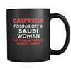 Saudi Caution Pissing Off A Saudi Woman May Cause Severe Bodily Harm 11oz Black Mug-Drinkware-Teelime | shirts-hoodies-mugs