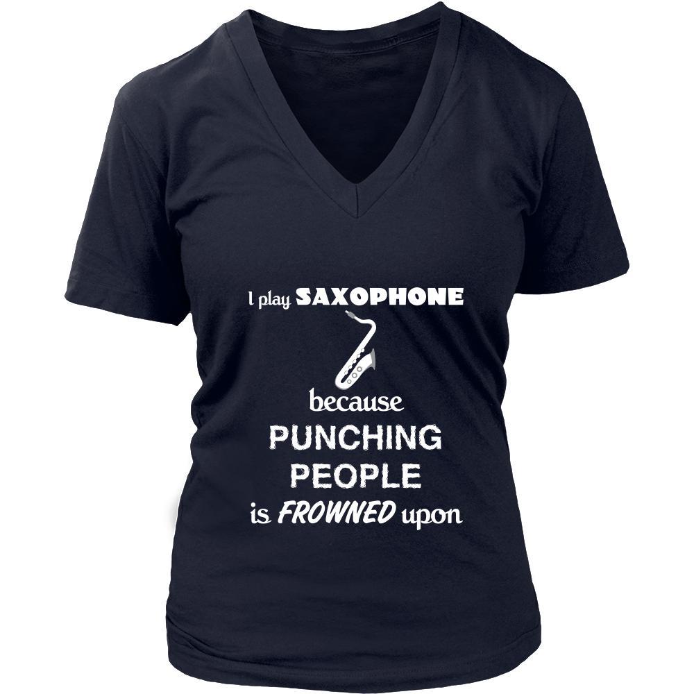Saxophone - I play Saxophone because punching people is frowned upon - Music Instrument Shirt-T-shirt-Teelime | shirts-hoodies-mugs