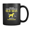 Schnauzer Never underestimate an old man with a Schnauzer 11oz Black Mug-Drinkware-Teelime | shirts-hoodies-mugs