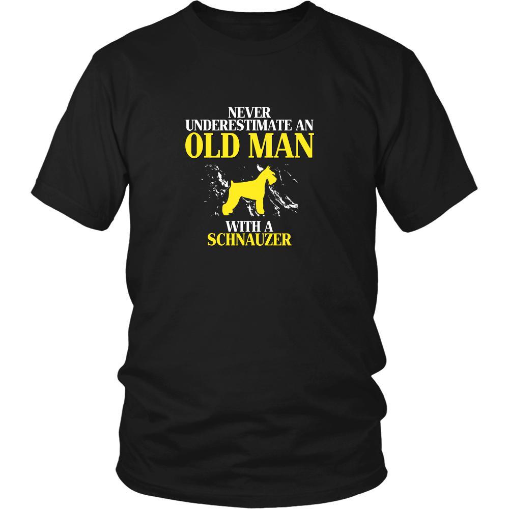 Schnauzer Shirt - Never underestimate an old man with a Schnauzer Grandfather Dog Gift-T-shirt-Teelime | shirts-hoodies-mugs