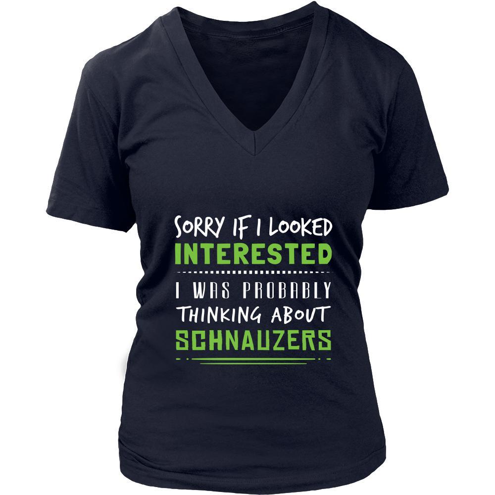 Schnauzers Shirt - Sorry If I Looked Interested, I think about Schnauzers - Dog Lover Gift-T-shirt-Teelime | shirts-hoodies-mugs