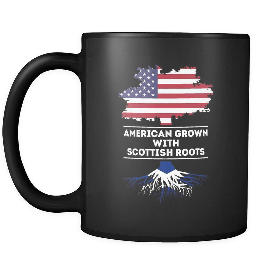 Scottish roots American grown with Scottish roots 11oz Black Mug-Drinkware-Teelime | shirts-hoodies-mugs
