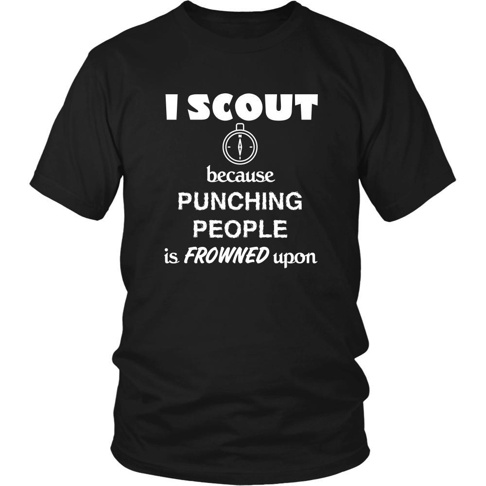 Scouting - I scout because punching people is frowned upon - Scouter Hobby Shirt-T-shirt-Teelime | shirts-hoodies-mugs
