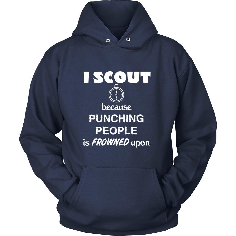 Scouting - I scout because punching people is frowned upon - Scouter Hobby Shirt-T-shirt-Teelime | shirts-hoodies-mugs