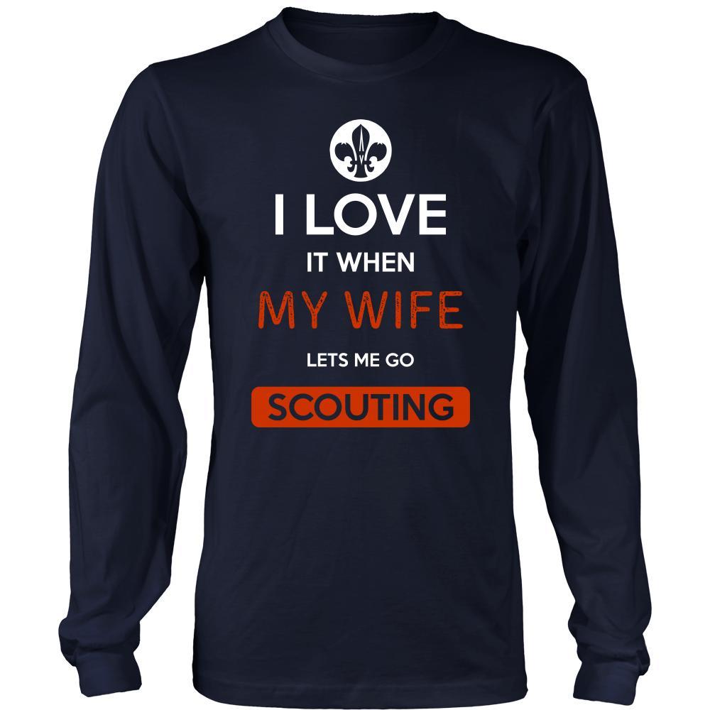 Scouting Shirt - I love it when my wife lets me go Scouting - Hobby Gift-T-shirt-Teelime | shirts-hoodies-mugs