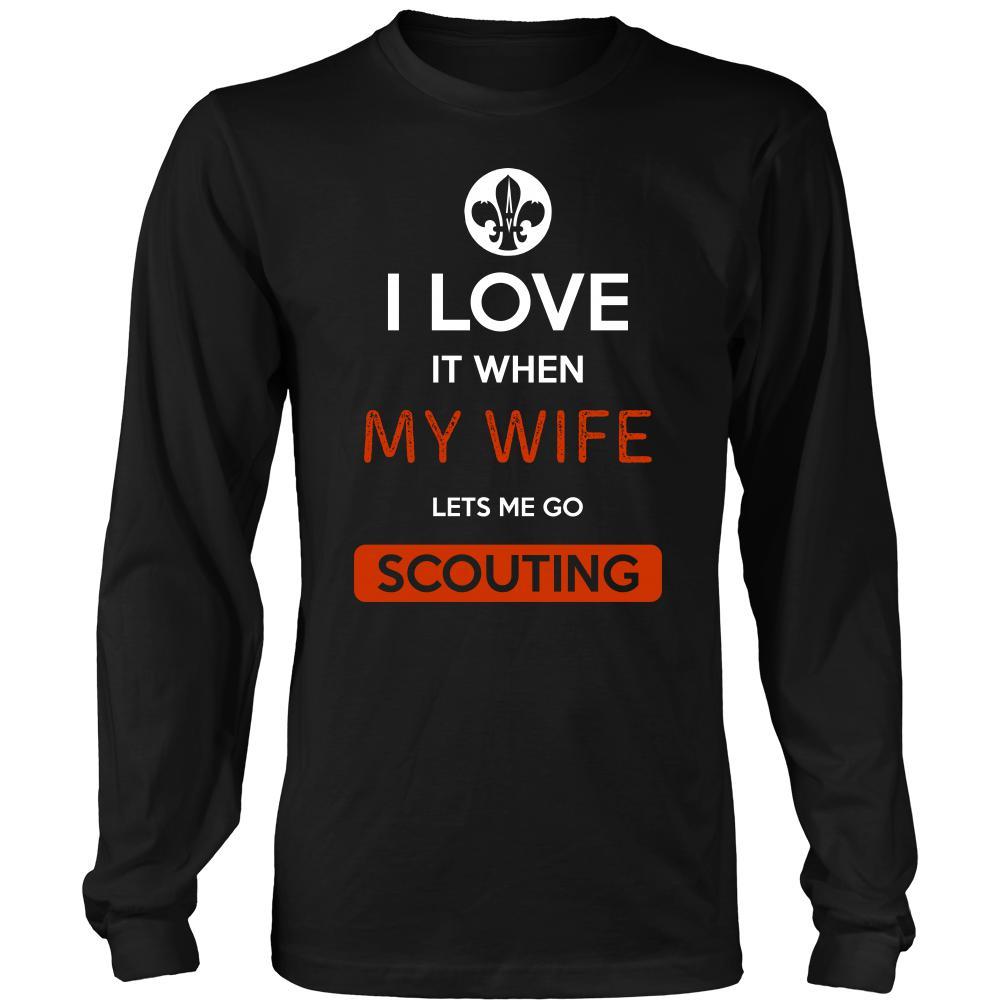 Scouting Shirt - I love it when my wife lets me go Scouting - Hobby Gift-T-shirt-Teelime | shirts-hoodies-mugs