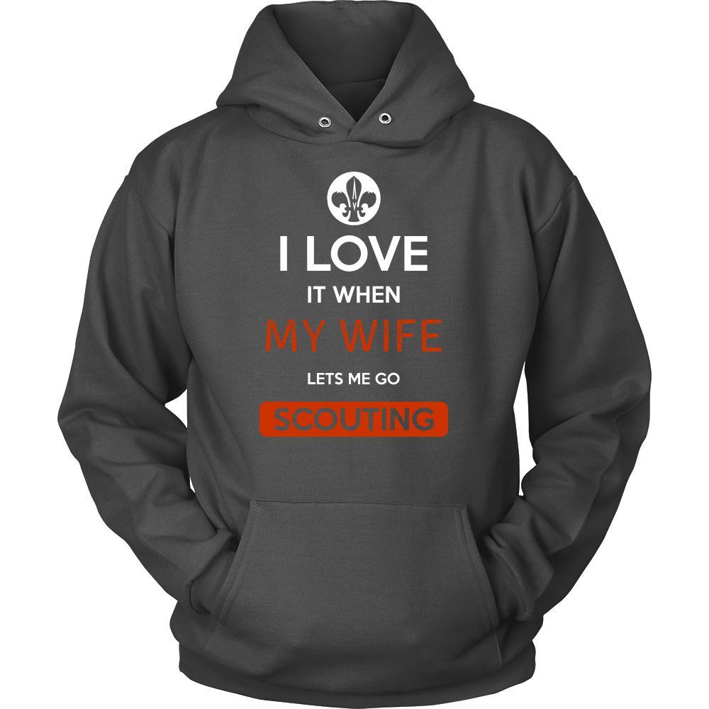 Scouting Shirt - I love it when my wife lets me go Scouting - Hobby Gift-T-shirt-Teelime | shirts-hoodies-mugs