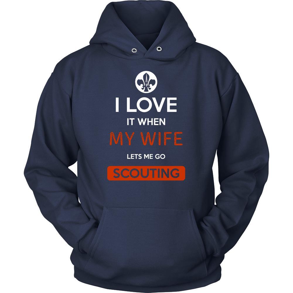 Scouting Shirt - I love it when my wife lets me go Scouting - Hobby Gift-T-shirt-Teelime | shirts-hoodies-mugs
