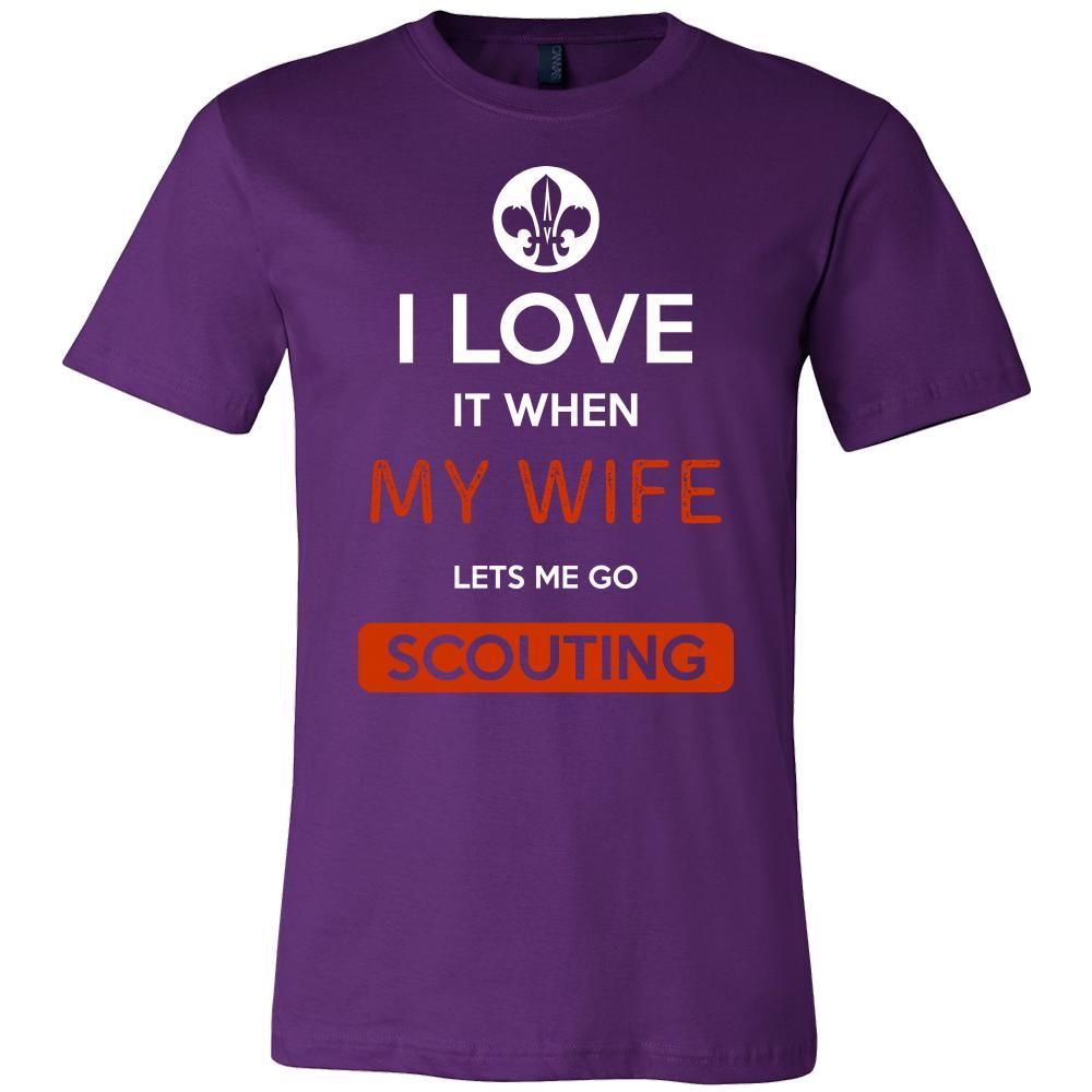 Scouting Shirt - I love it when my wife lets me go Scouting - Hobby Gift-T-shirt-Teelime | shirts-hoodies-mugs