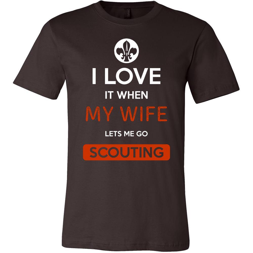 Scouting Shirt - I love it when my wife lets me go Scouting - Hobby Gift-T-shirt-Teelime | shirts-hoodies-mugs