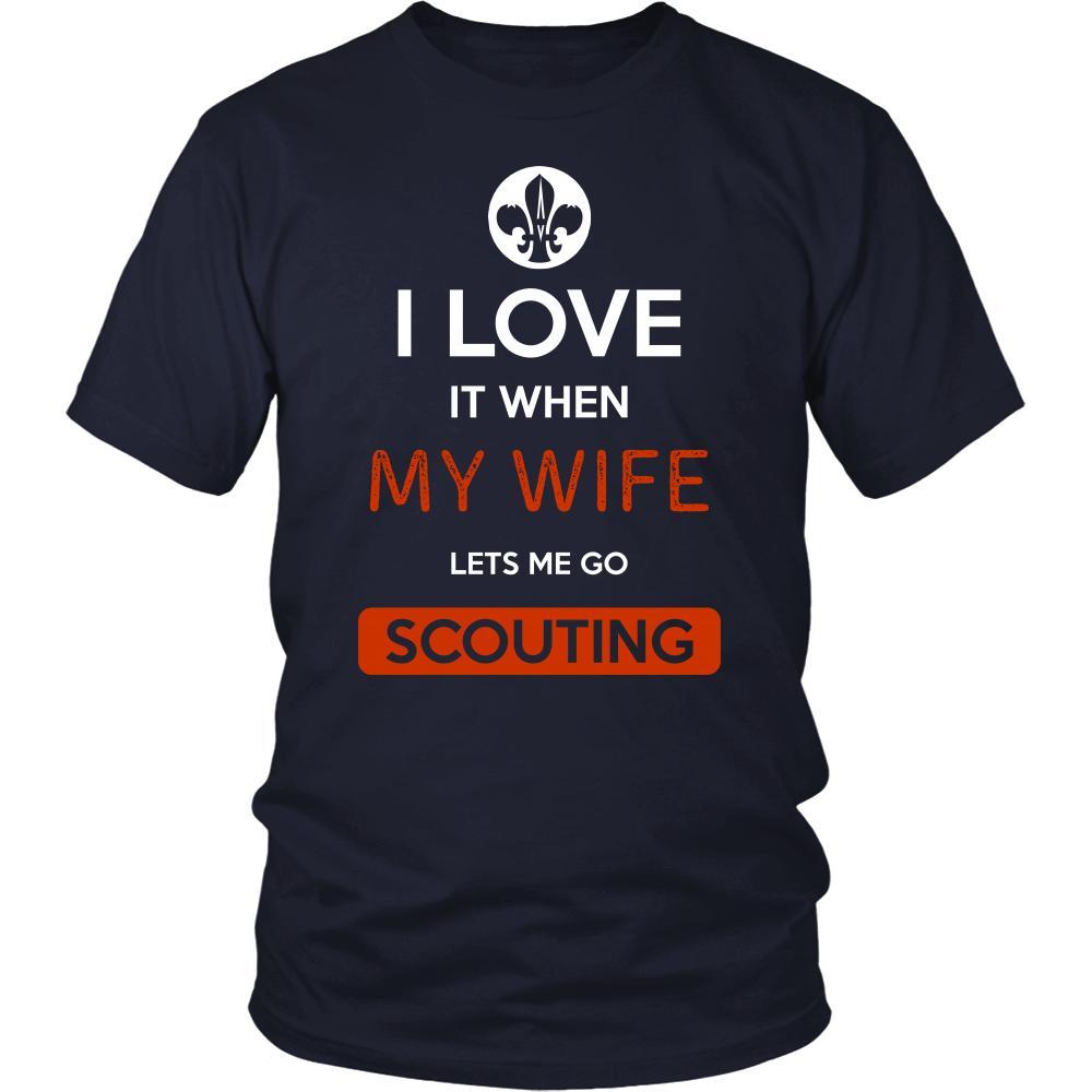 Scouting Shirt - I love it when my wife lets me go Scouting - Hobby Gift-T-shirt-Teelime | shirts-hoodies-mugs