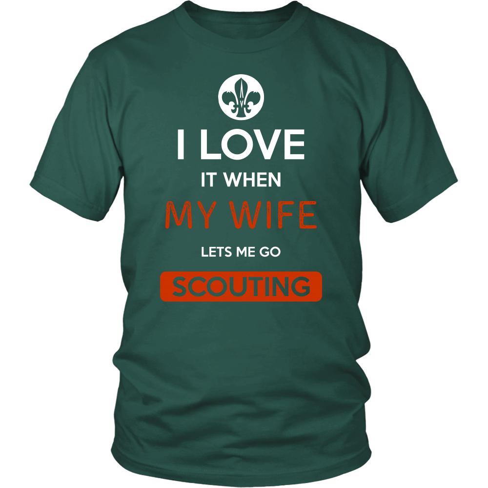 Scouting Shirt - I love it when my wife lets me go Scouting - Hobby Gift-T-shirt-Teelime | shirts-hoodies-mugs