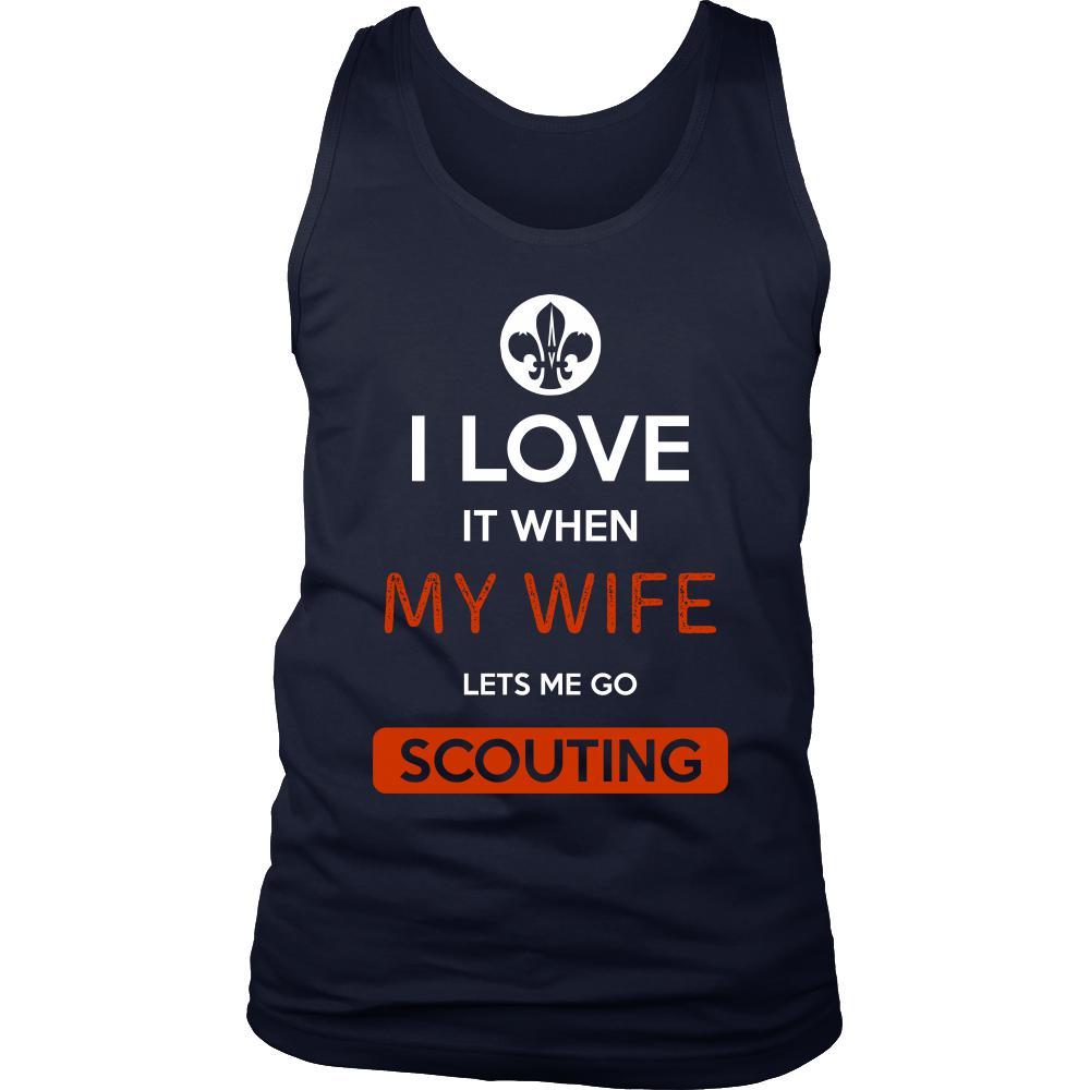 Scouting Shirt - I love it when my wife lets me go Scouting - Hobby Gift-T-shirt-Teelime | shirts-hoodies-mugs