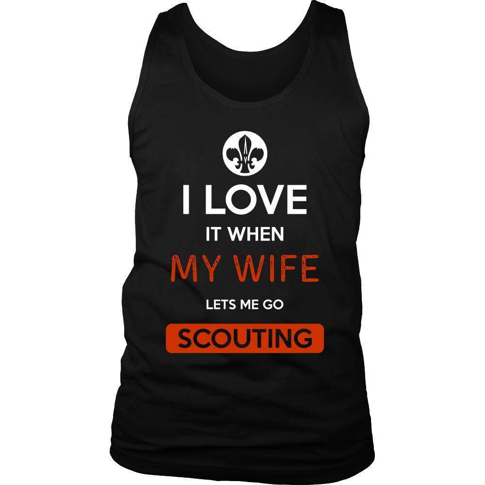 Scouting Shirt - I love it when my wife lets me go Scouting - Hobby Gift-T-shirt-Teelime | shirts-hoodies-mugs