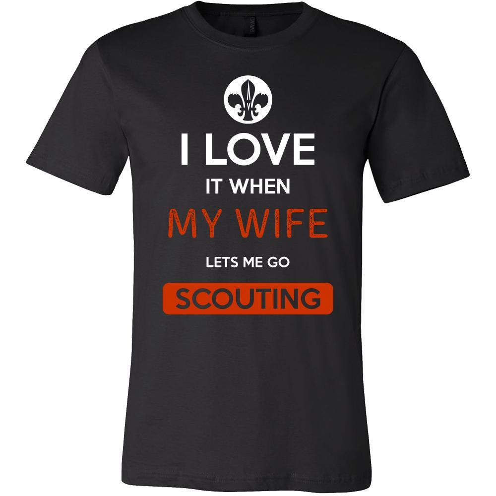 Scouting Shirt - I love it when my wife lets me go Scouting - Hobby Gift-T-shirt-Teelime | shirts-hoodies-mugs