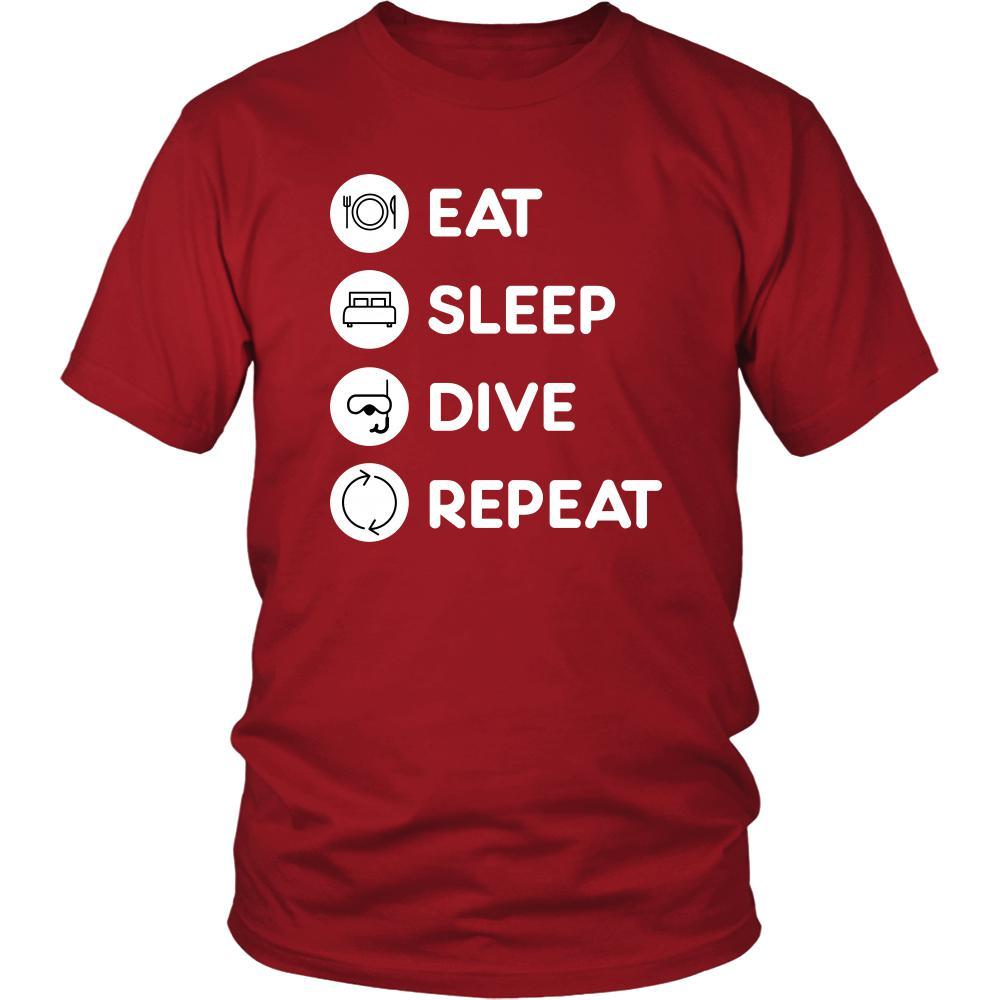 Scuba Diving - Eat Sleep Dive Repeat - Water Diver Hobby Shirt-T-shirt-Teelime | shirts-hoodies-mugs