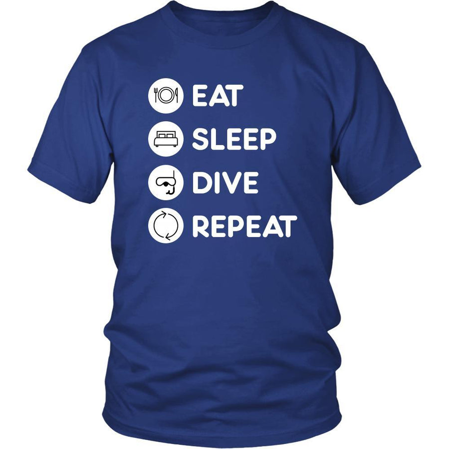 Scuba Diving - Eat Sleep Dive Repeat - Water Diver Hobby Shirt-T-shirt-Teelime | shirts-hoodies-mugs