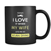 Scuba diving - I love it when my wife lets me go Scuba diving - 11oz Black Mug-Drinkware-Teelime | shirts-hoodies-mugs