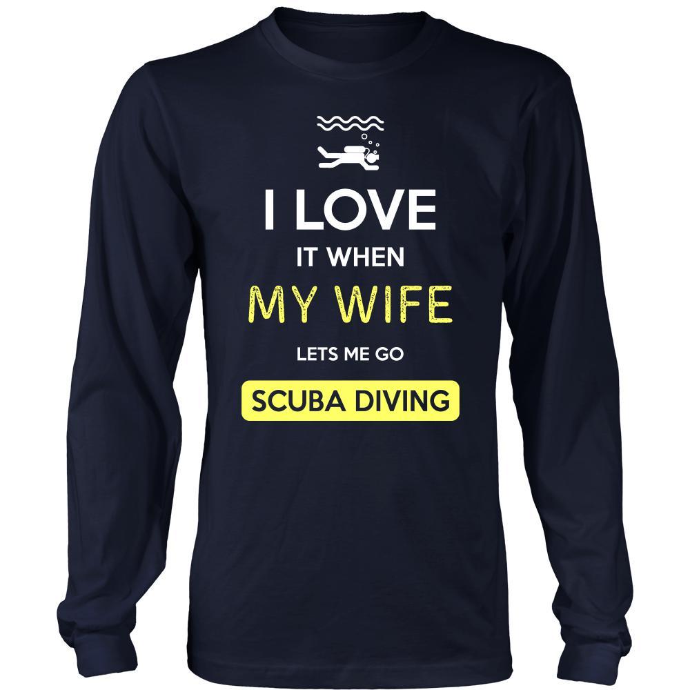 Scuba diving Shirt - I love it when my wife lets me go Scuba diving - Hobby Gift-T-shirt-Teelime | shirts-hoodies-mugs