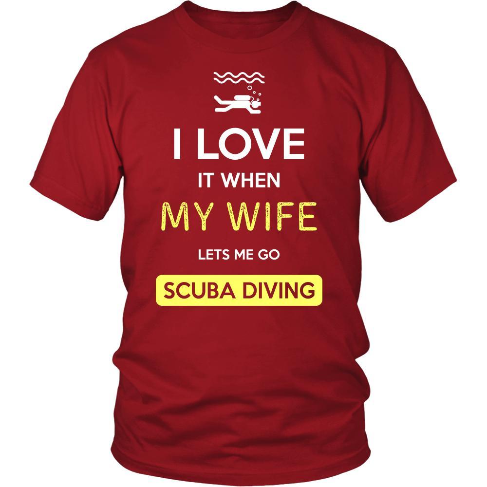 Scuba diving Shirt - I love it when my wife lets me go Scuba diving - Hobby Gift-T-shirt-Teelime | shirts-hoodies-mugs