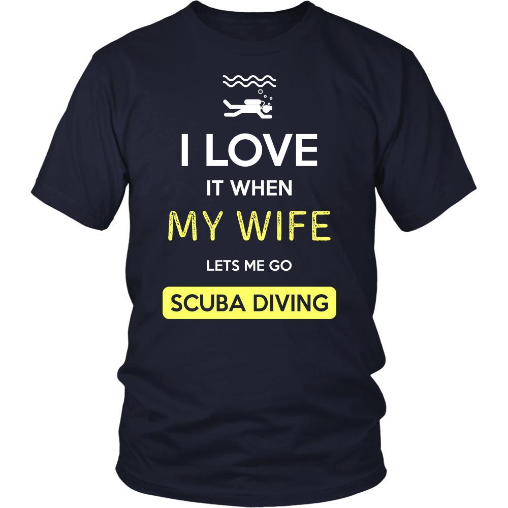 Scuba diving Shirt - I love it when my wife lets me go Scuba diving - Hobby Gift-T-shirt-Teelime | shirts-hoodies-mugs