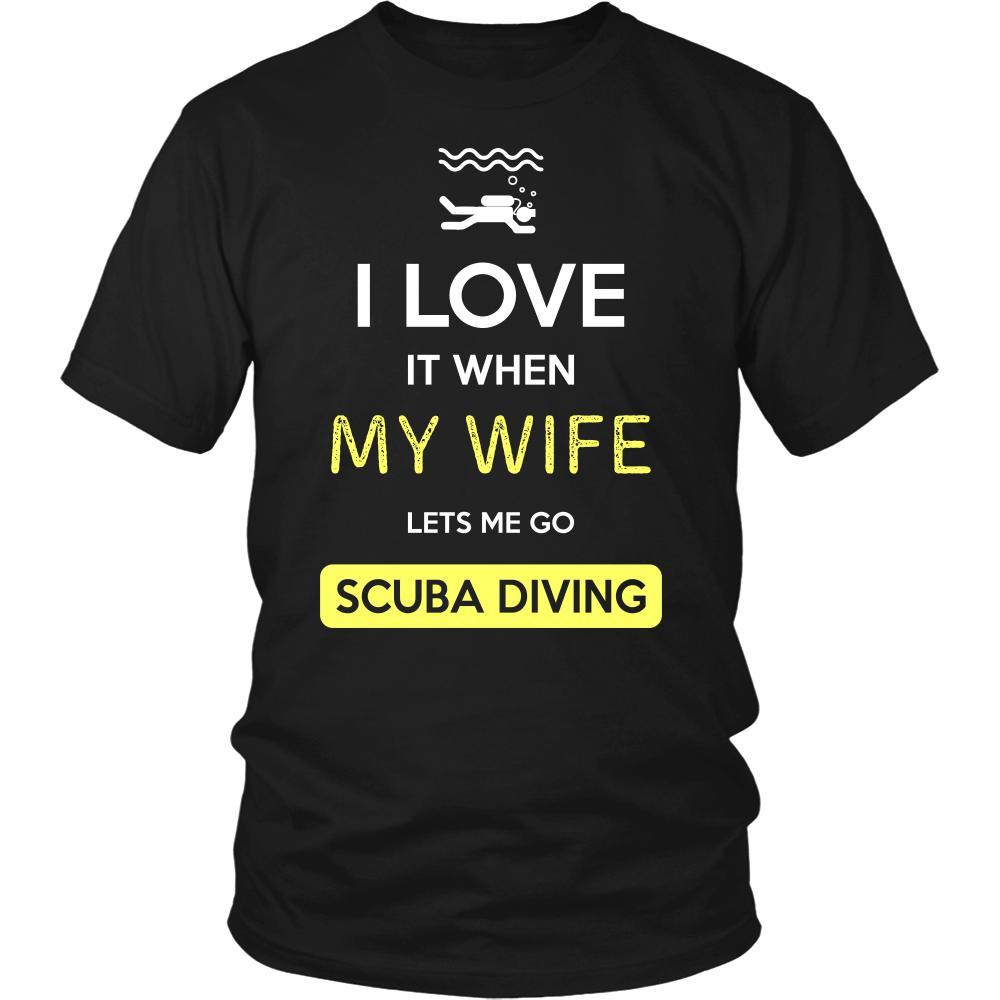 Scuba diving Shirt - I love it when my wife lets me go Scuba diving - Hobby Gift-T-shirt-Teelime | shirts-hoodies-mugs
