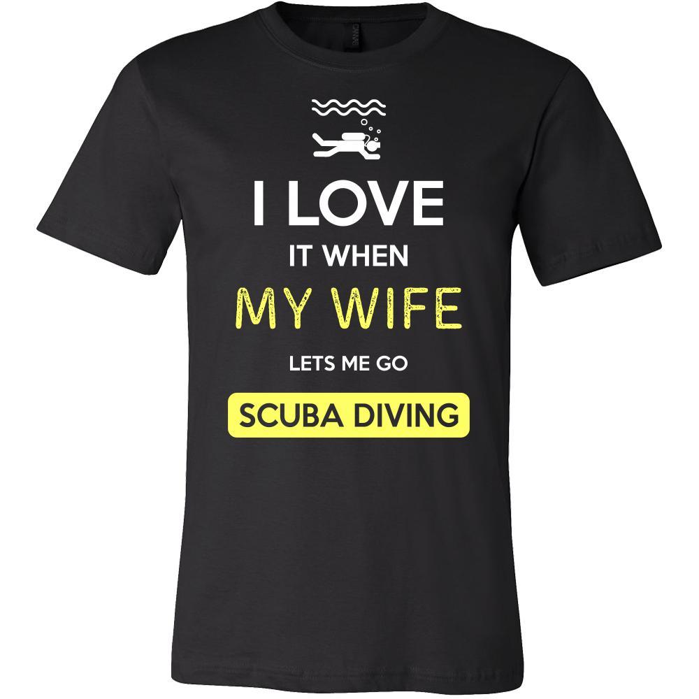 Scuba diving Shirt - I love it when my wife lets me go Scuba diving - Hobby Gift-T-shirt-Teelime | shirts-hoodies-mugs