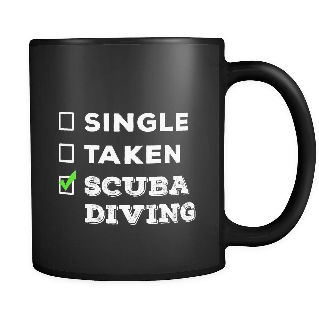 Scuba Diving Single, Taken Scuba Diving 11oz Black Mug-Drinkware-Teelime | shirts-hoodies-mugs