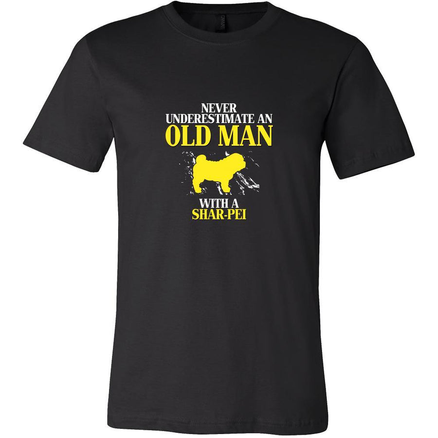 Shar-pei Shirt - Never underestimate an old man with a Shar-pei Grandfather Dog Gift-T-shirt-Teelime | shirts-hoodies-mugs
