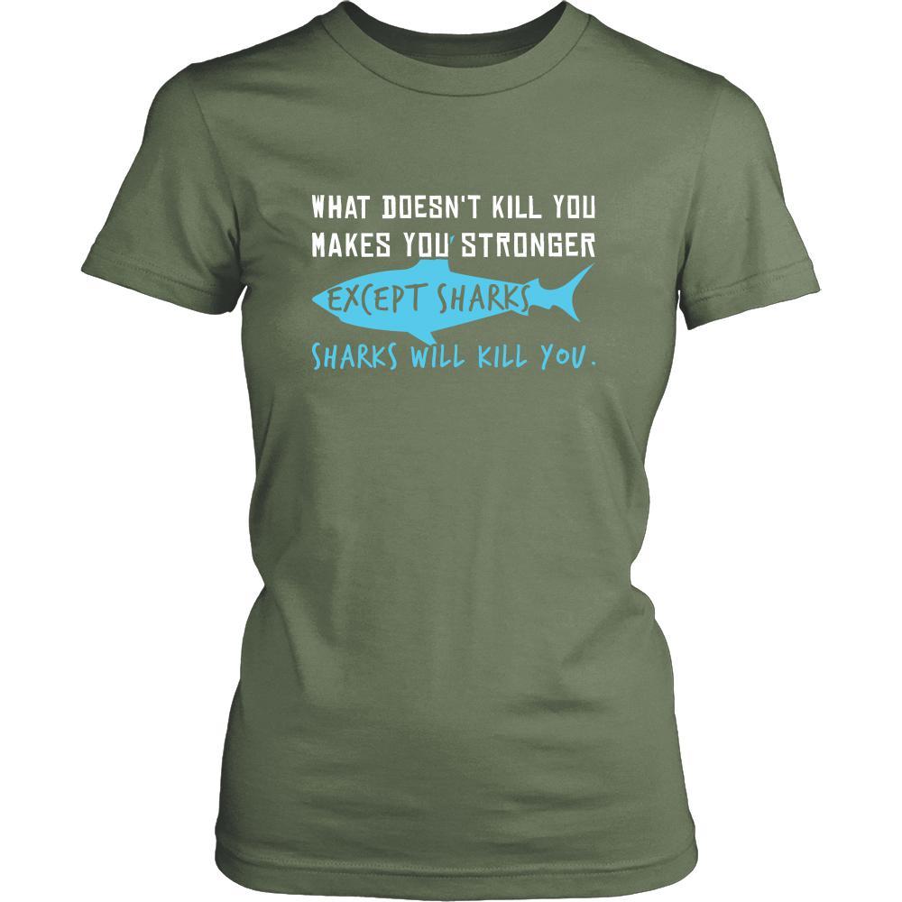 Shark Shirt - Sharks Will Kill - Animal Lover Gift-T-shirt-Teelime | shirts-hoodies-mugs