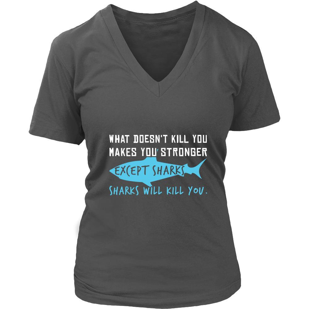 Shark Shirt - Sharks Will Kill - Animal Lover Gift-T-shirt-Teelime | shirts-hoodies-mugs