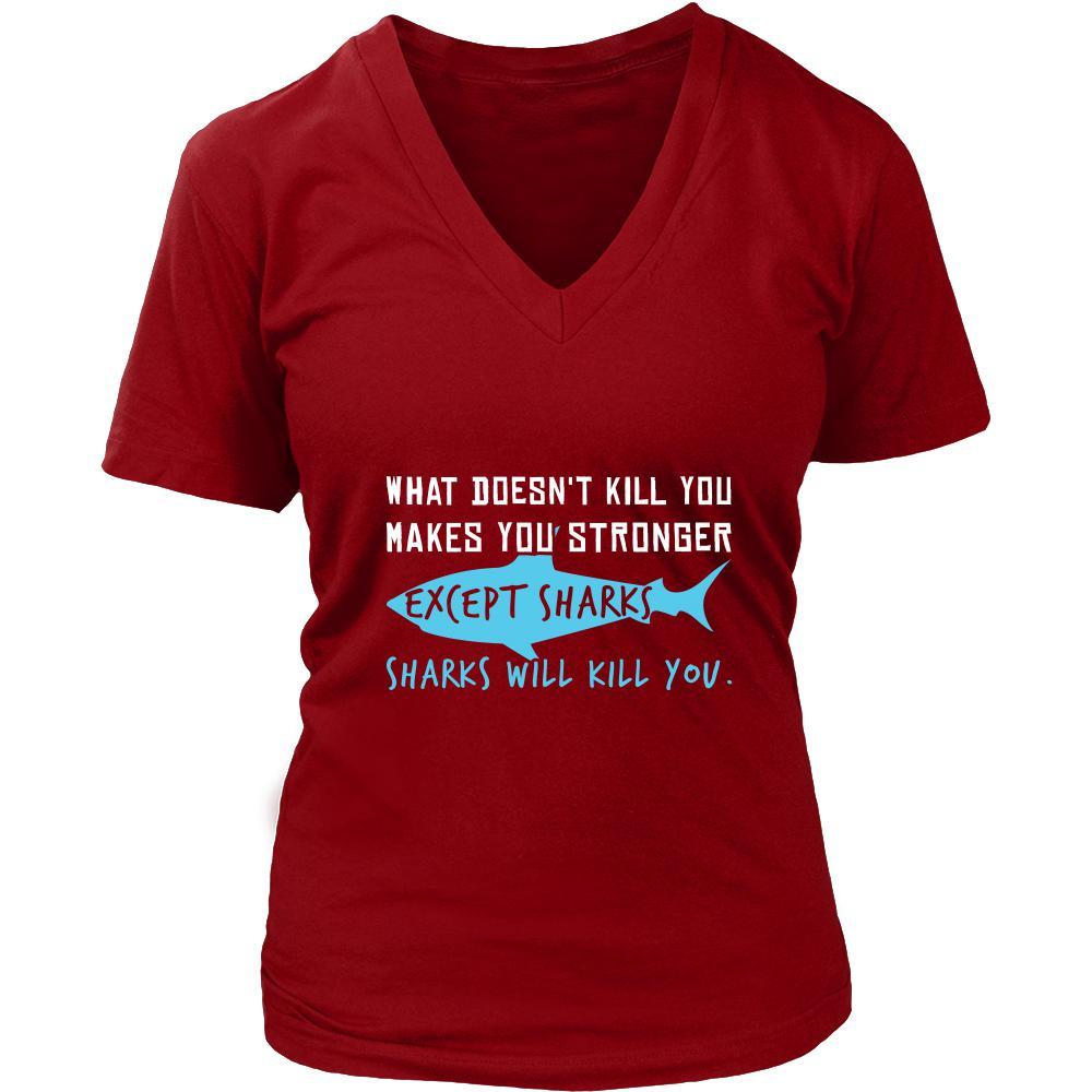 Shark Shirt - Sharks Will Kill - Animal Lover Gift-T-shirt-Teelime | shirts-hoodies-mugs