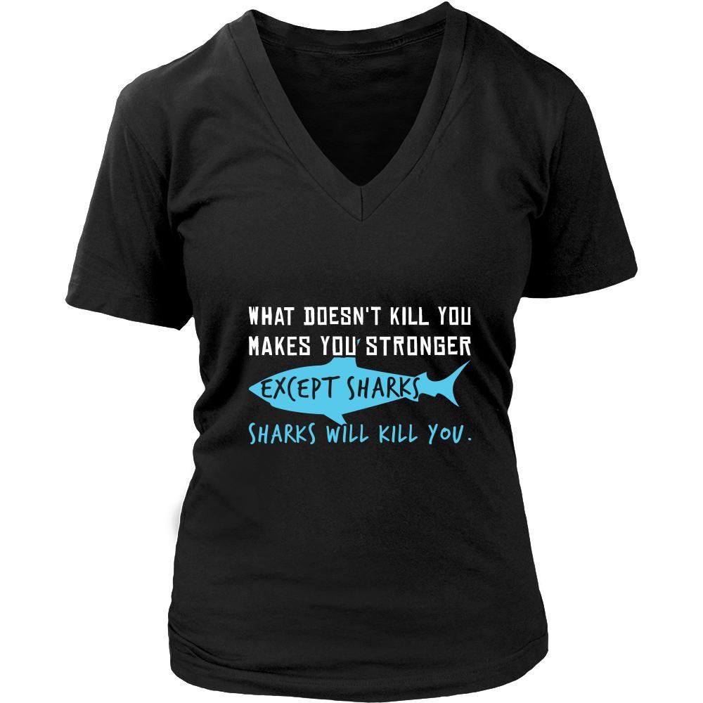 Shark Shirt - Sharks Will Kill - Animal Lover Gift-T-shirt-Teelime | shirts-hoodies-mugs