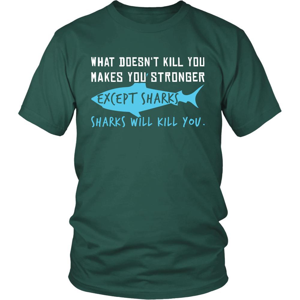 Shark Shirt - Sharks Will Kill - Animal Lover Gift-T-shirt-Teelime | shirts-hoodies-mugs