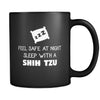 Shih Tzu Feel Safe With A Shih Tzu 11oz Black Mug-Drinkware-Teelime | shirts-hoodies-mugs