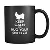 Shih tzu Keep Calm and Hug Your Shih tzu 11oz Black Mug-Drinkware-Teelime | shirts-hoodies-mugs