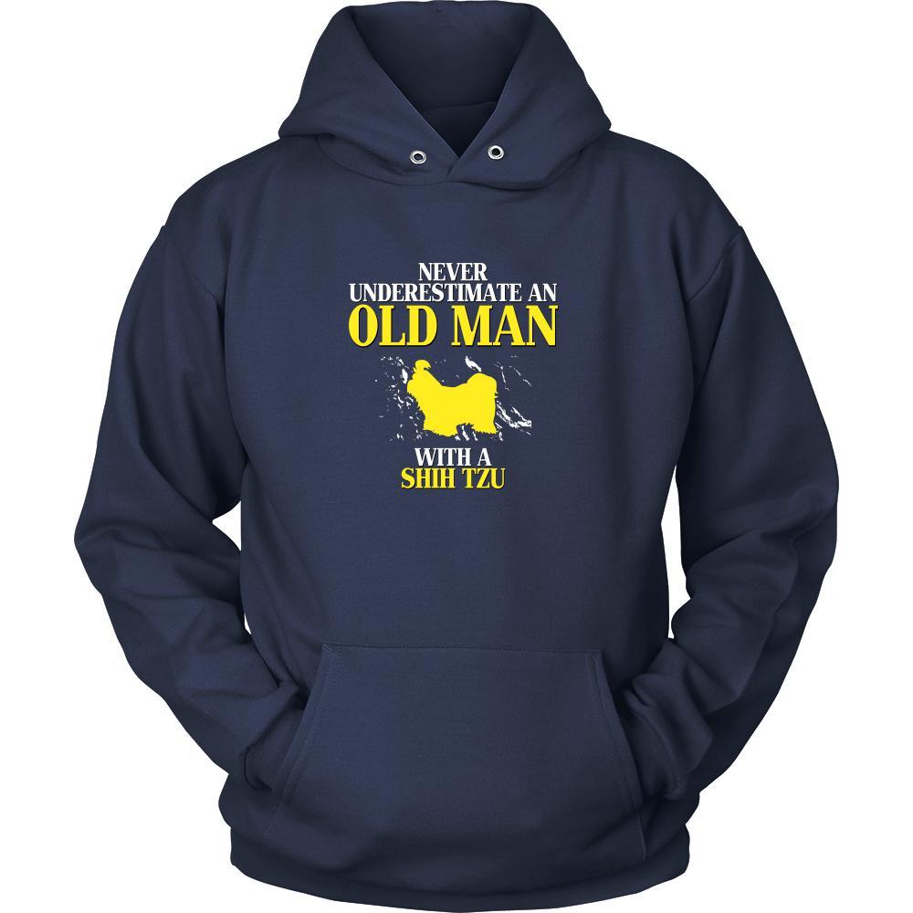 Shih tzu Shirt - Never underestimate an old man with a Shih tzu Grandfather Dog Gift-T-shirt-Teelime | shirts-hoodies-mugs