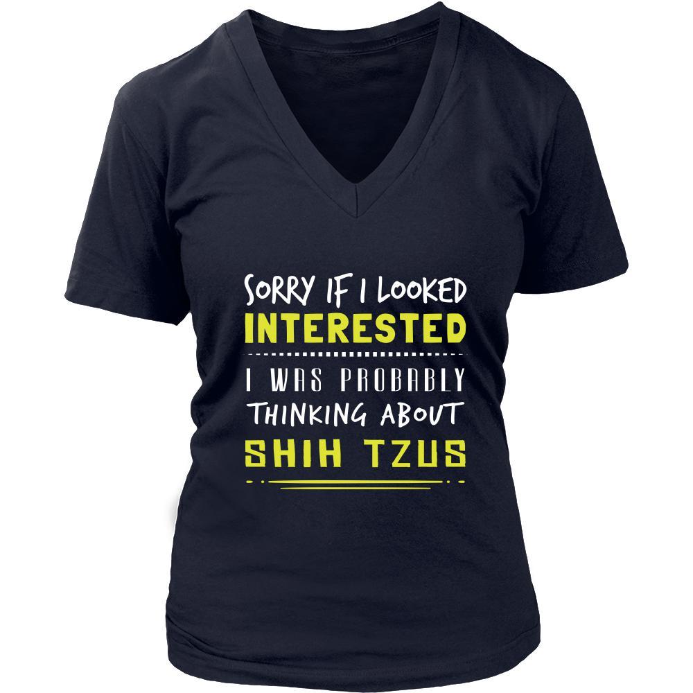 Shih Tzu Shirt - Sorry If I Looked Interested, I think about Shih Tzus - Dog Lover Gift-T-shirt-Teelime | shirts-hoodies-mugs